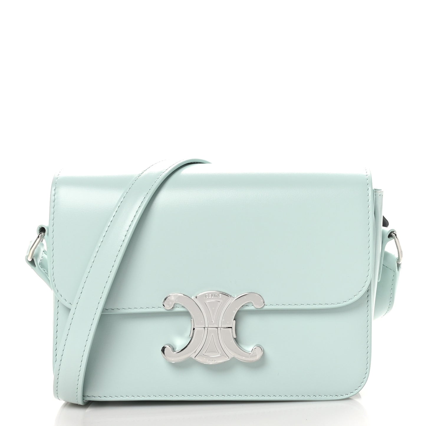 Shiny Calfskin Teen Triomphe Light Aqua