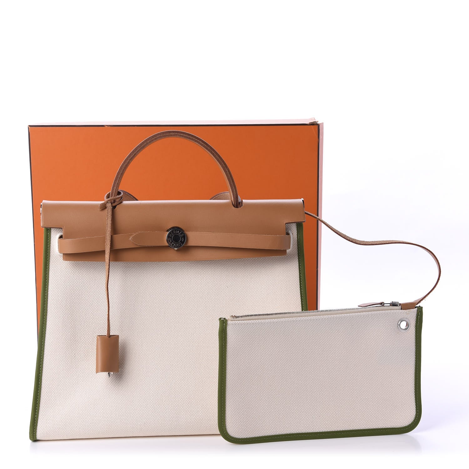 Hermes Toile Goeland Viking Vache Hunter Herbag Zip 31 PM Ecru Pelouse 12 of 12