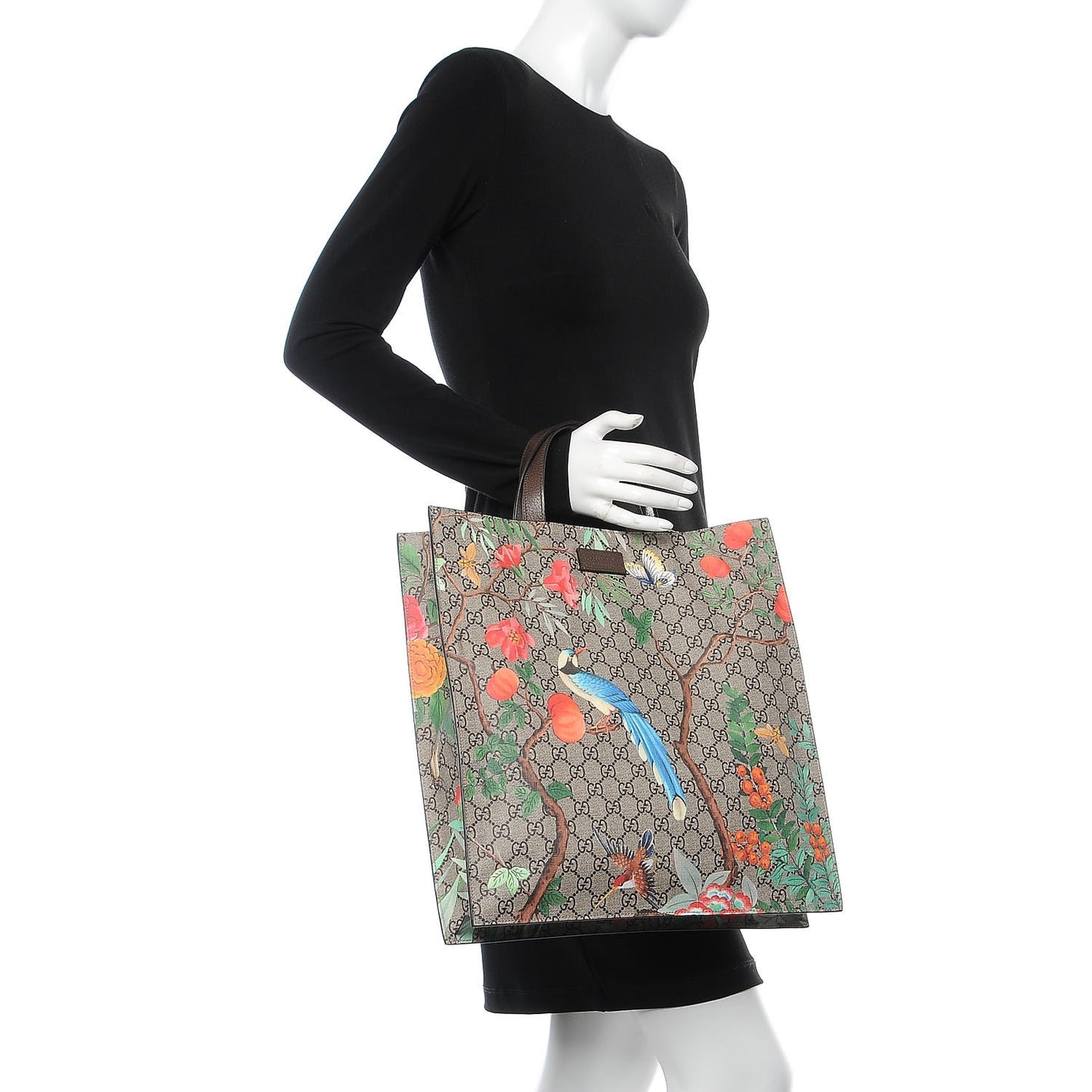 Soft GG Supreme Monogram Tian Vertical Tote Beige Multicolor New Acero