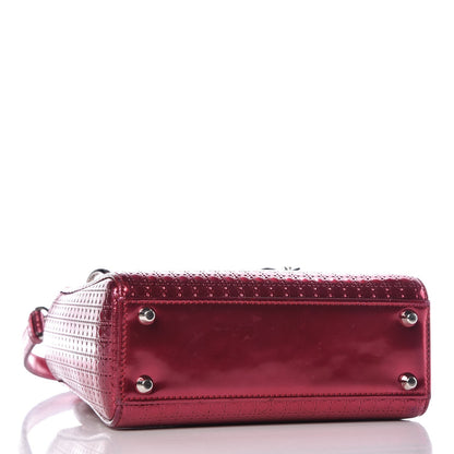 Christian Dior Metallic Patent Micro-Cannage Mini Lady Dior Fuchsia 4 of 14