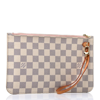 Louis Vuitton Damier Azur Neverfull MM GM Pochette Rose Ballerine 2 of 4