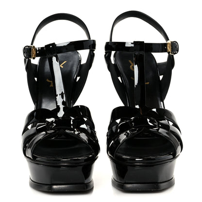 Saint Laurent Patent Tribute 105 Platform Sandals 38 Black 4 of 10