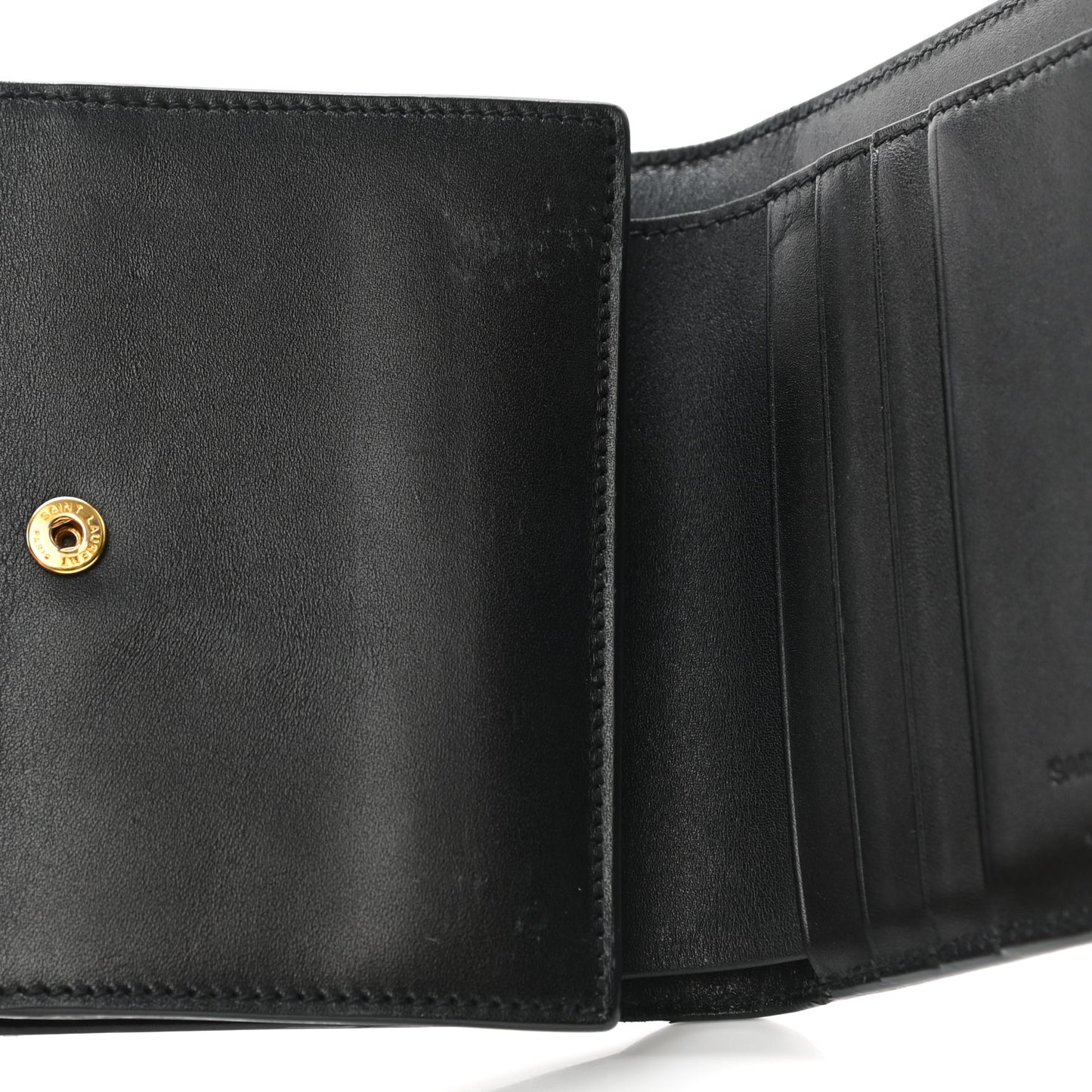Smooth Calfskin Compact Wallet Black