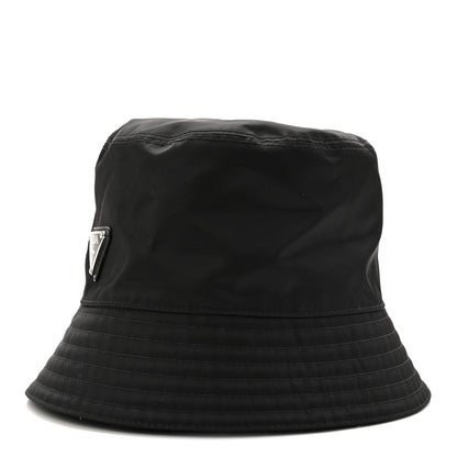 Prada Re-Nylon Metal Triangle Logo Womens Bucket Hat M Black 4 of 8