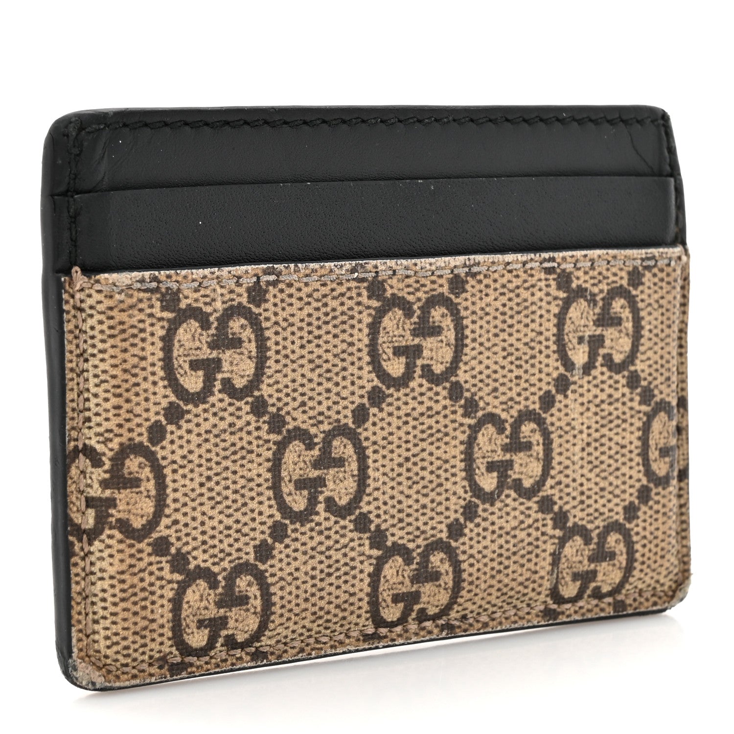 Gucci GG Supreme Monogram Kingsnake Card Holder Beige Black 3 of 12