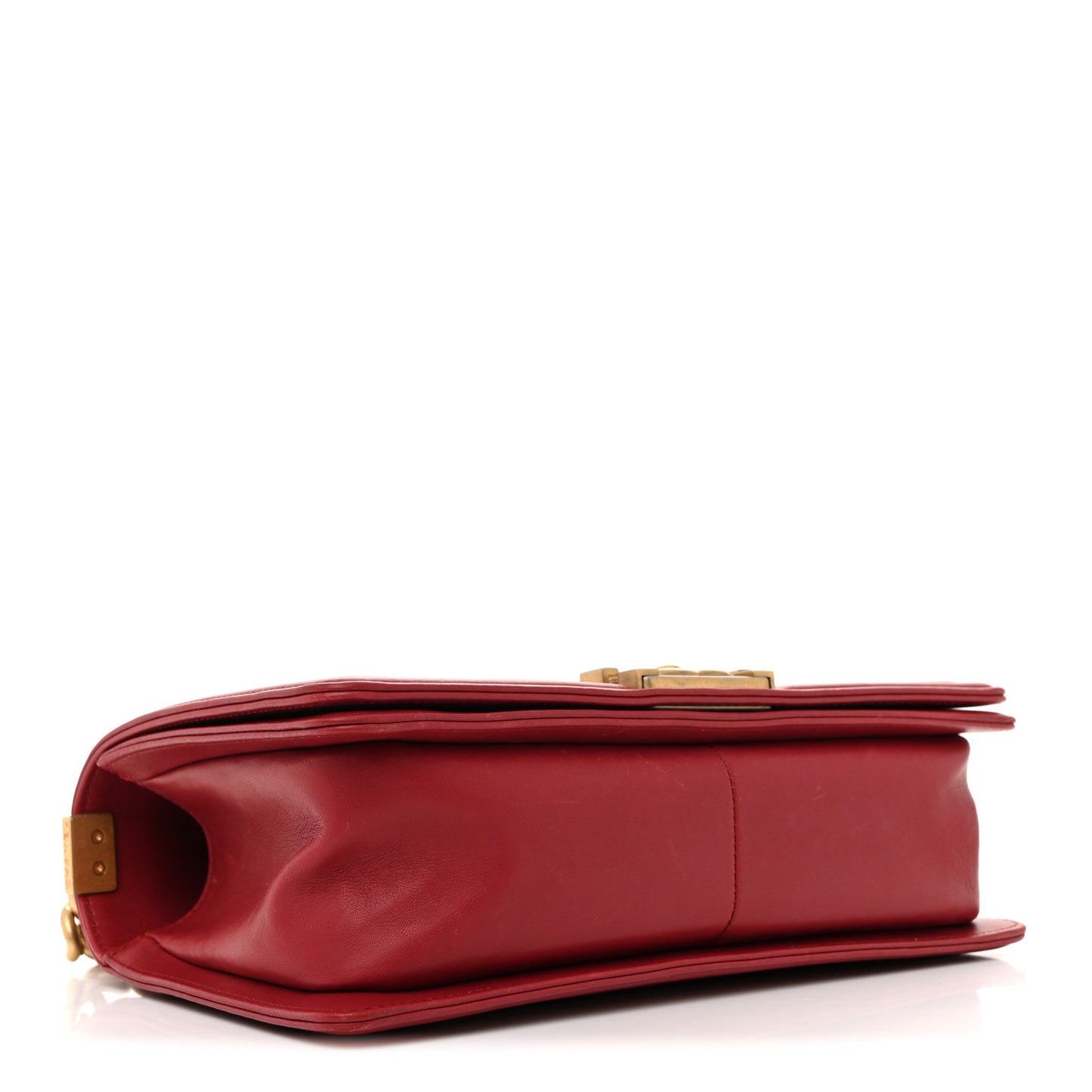 Lambskin Quilted Medium Boy Flap Dark Red