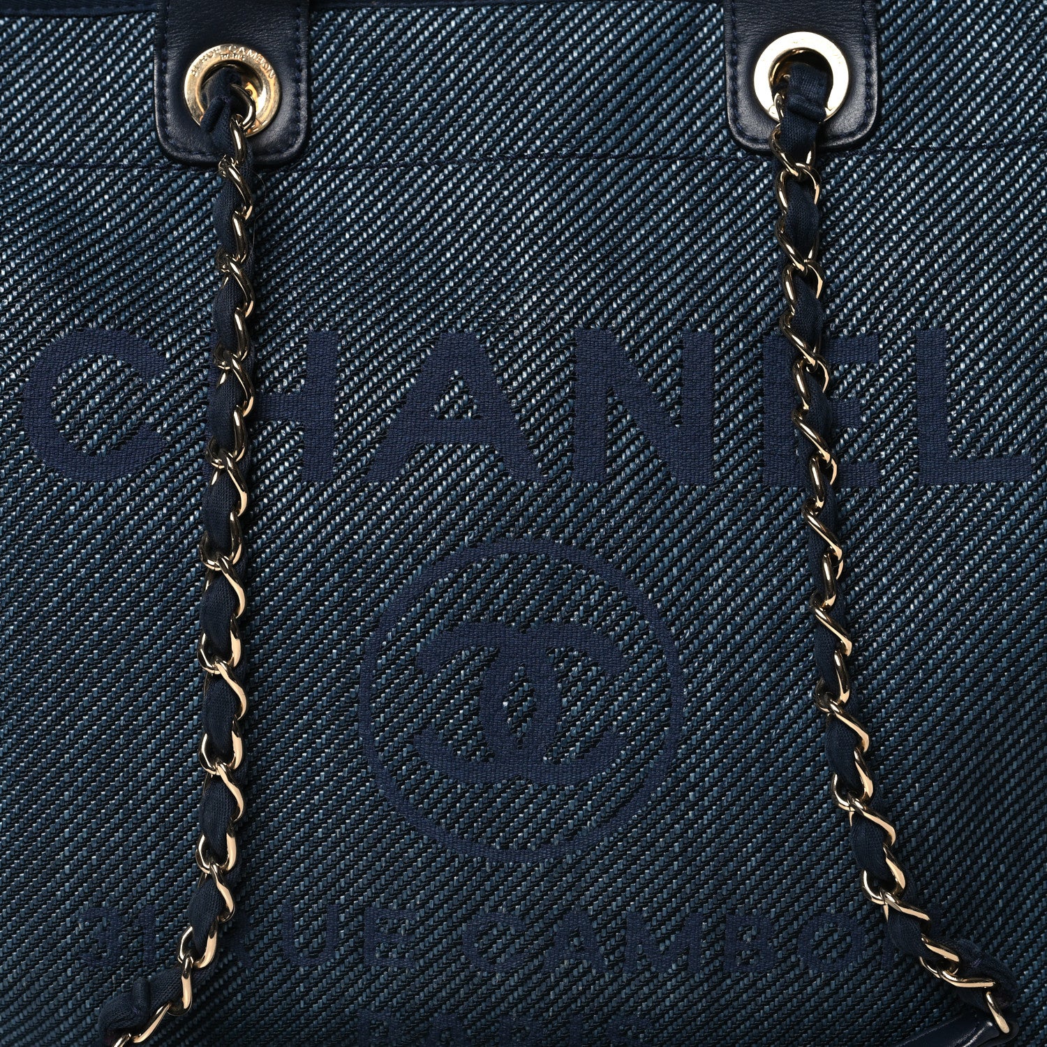 Chanel Mixed Fibers Large Deauville Tote Blue 8 of 11