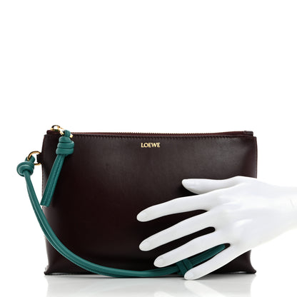 Loewe Shiny Nappa Calfskin Flamenco Knot Pouch Burgundy Emerald 2 of 7