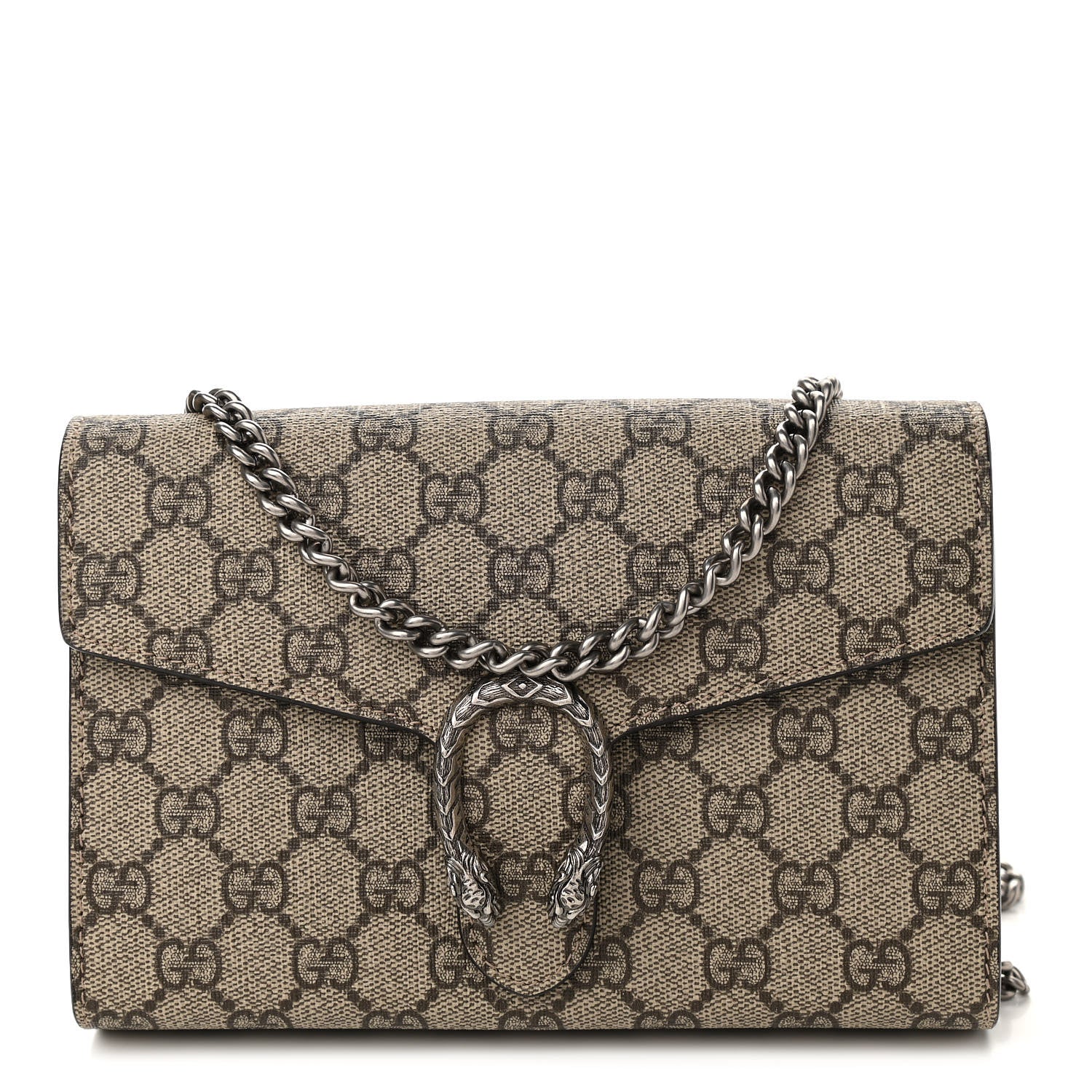 Gucci GG Supreme Monogram Mini Dionysus Chain Wallet Beige Taupe 1 of 10