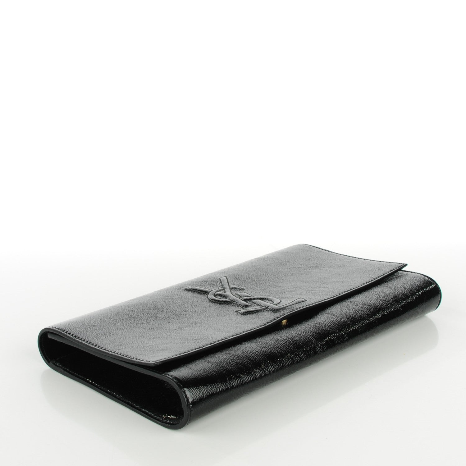 Saint Laurent Patent Monogram Large Belle De Jour Clutch Black 4 of 7