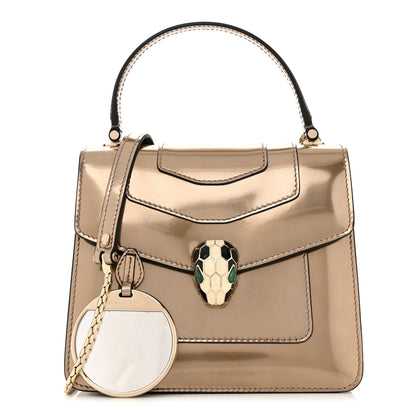 Bulgari Metallic Calfskin Serpenti Forever Top Handle Bronze 1 of 12