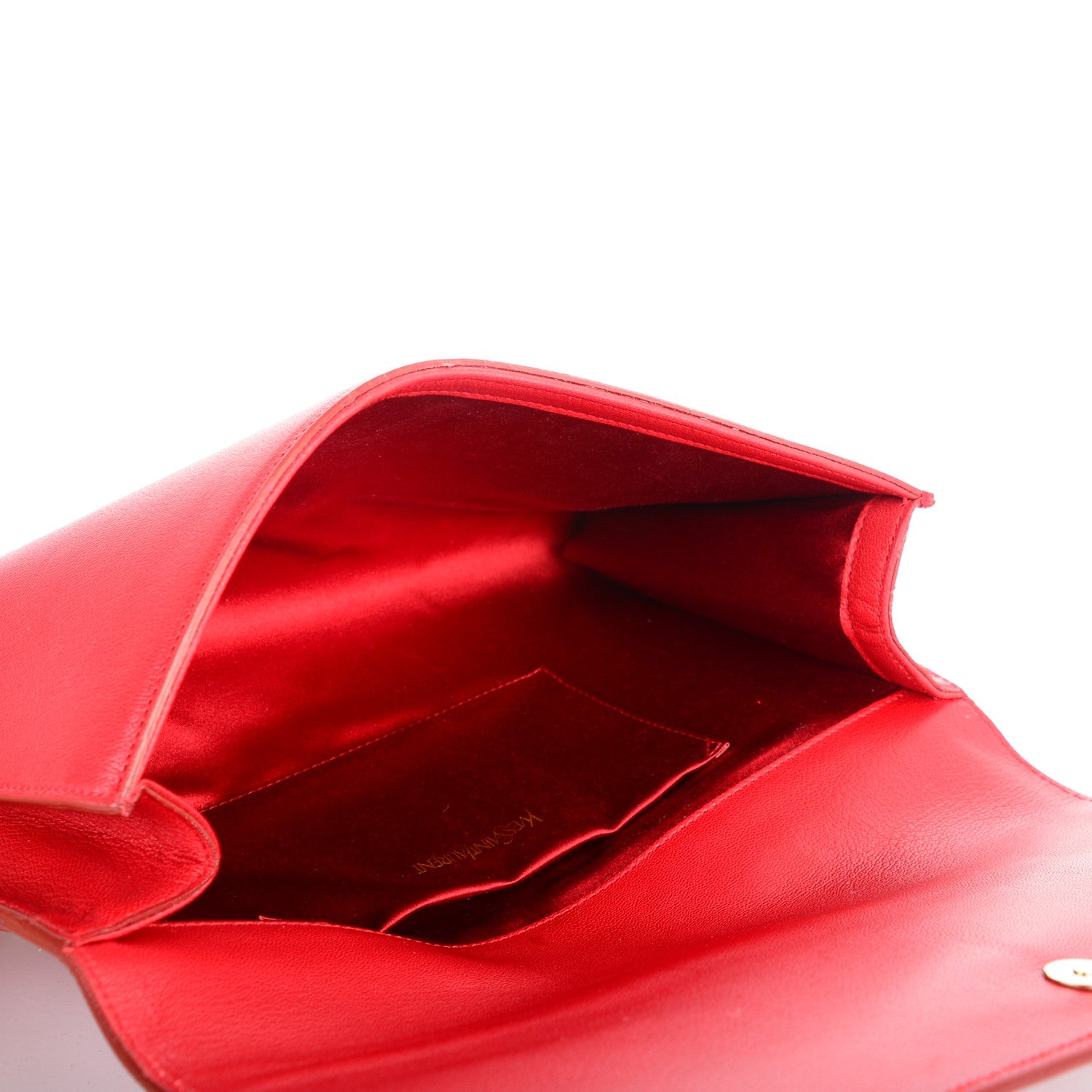 Saint Laurent Goatskin Monogram Large Belle De Jour Clutch Red 5 of 7