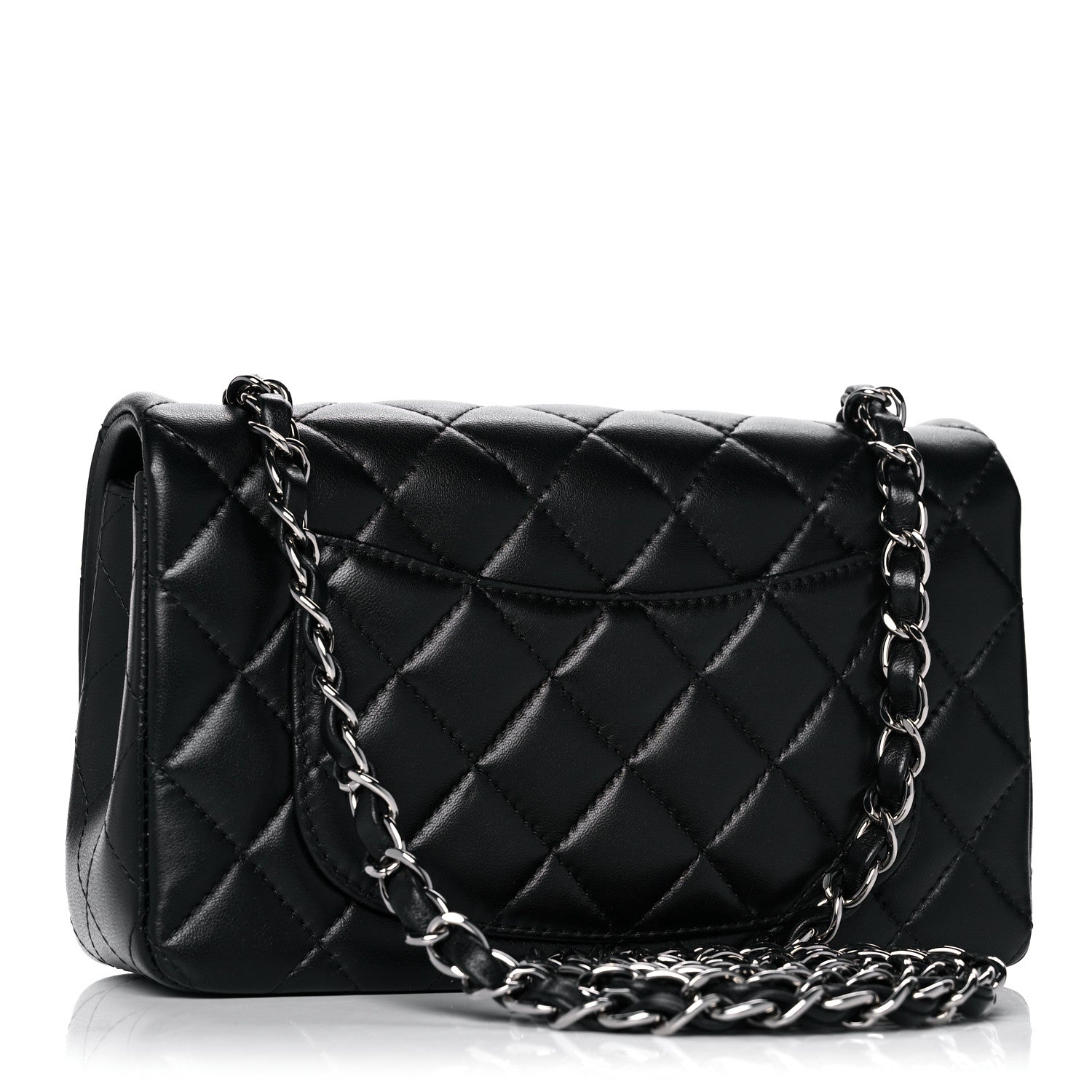 Chanel Lambskin Quilted Mini Rectangular Flap Black 3 of 15