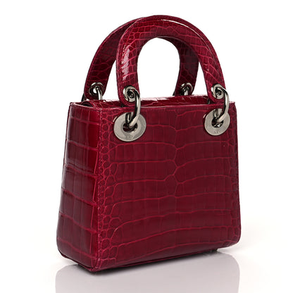 Christian Dior Alligator Mini Lady Dior Dark Pink 3 of 9