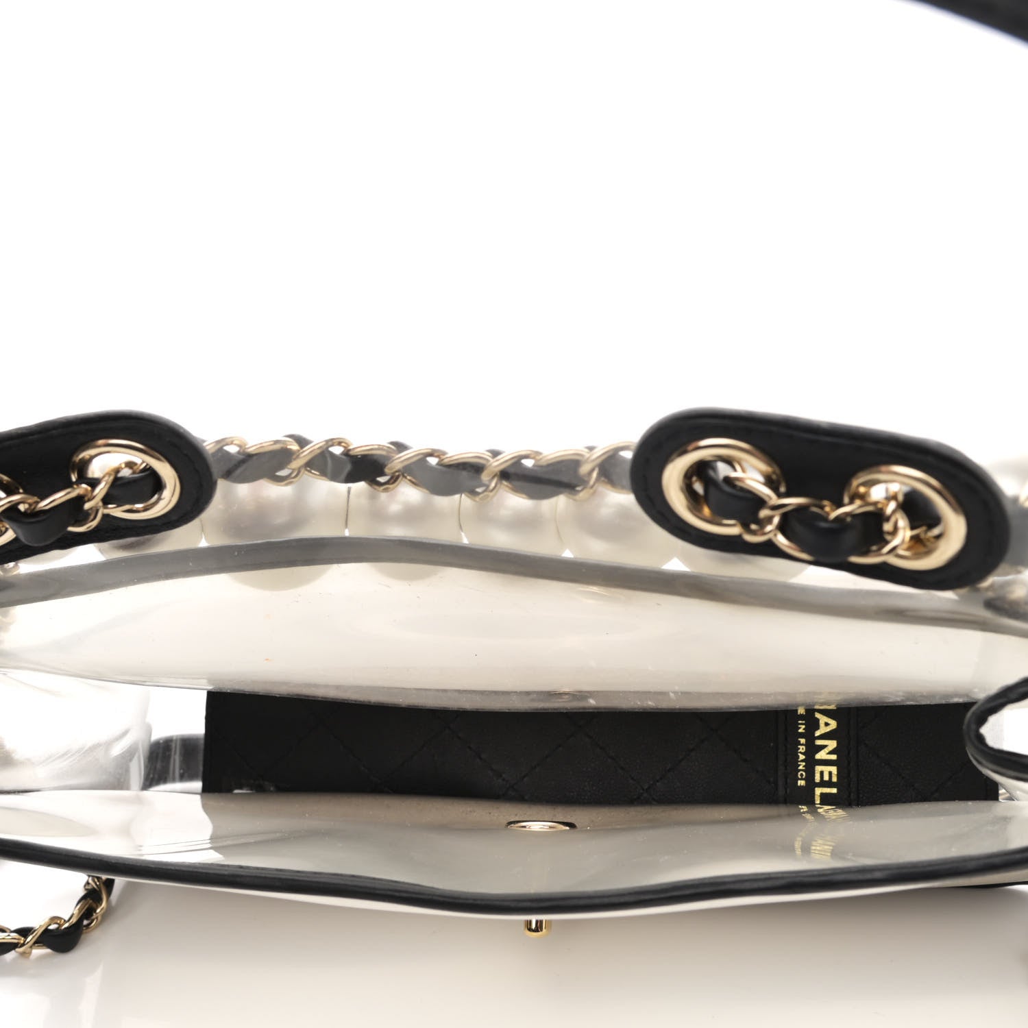 Chanel Lambskin PVC Sand By The Sea Flap With Pearl Strap Black 5 of 10