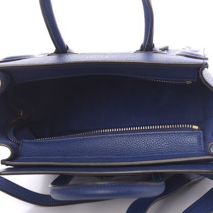 Celine Drummed Calfskin Nano Luggage Indigo 6 of 12