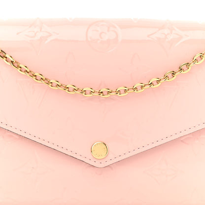 Louis Vuitton Vernis Pochette Felicie Chain Wallet Rose Ballerine 8 of 10