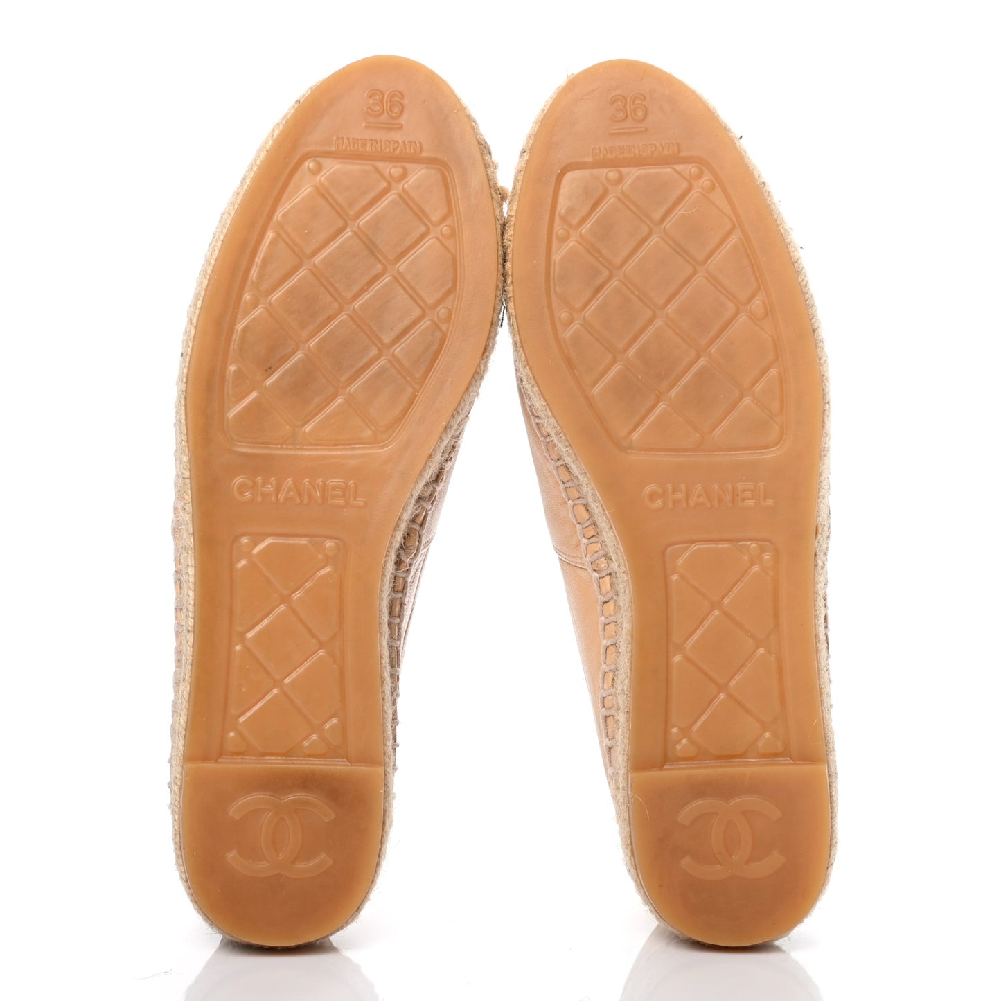 Lambskin CC Espadrilles 36 Beige Black