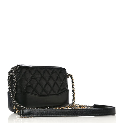 Chanel Aged Calfskin Quilted Small Gabrielle Clutch With Chain Black 3 of 14