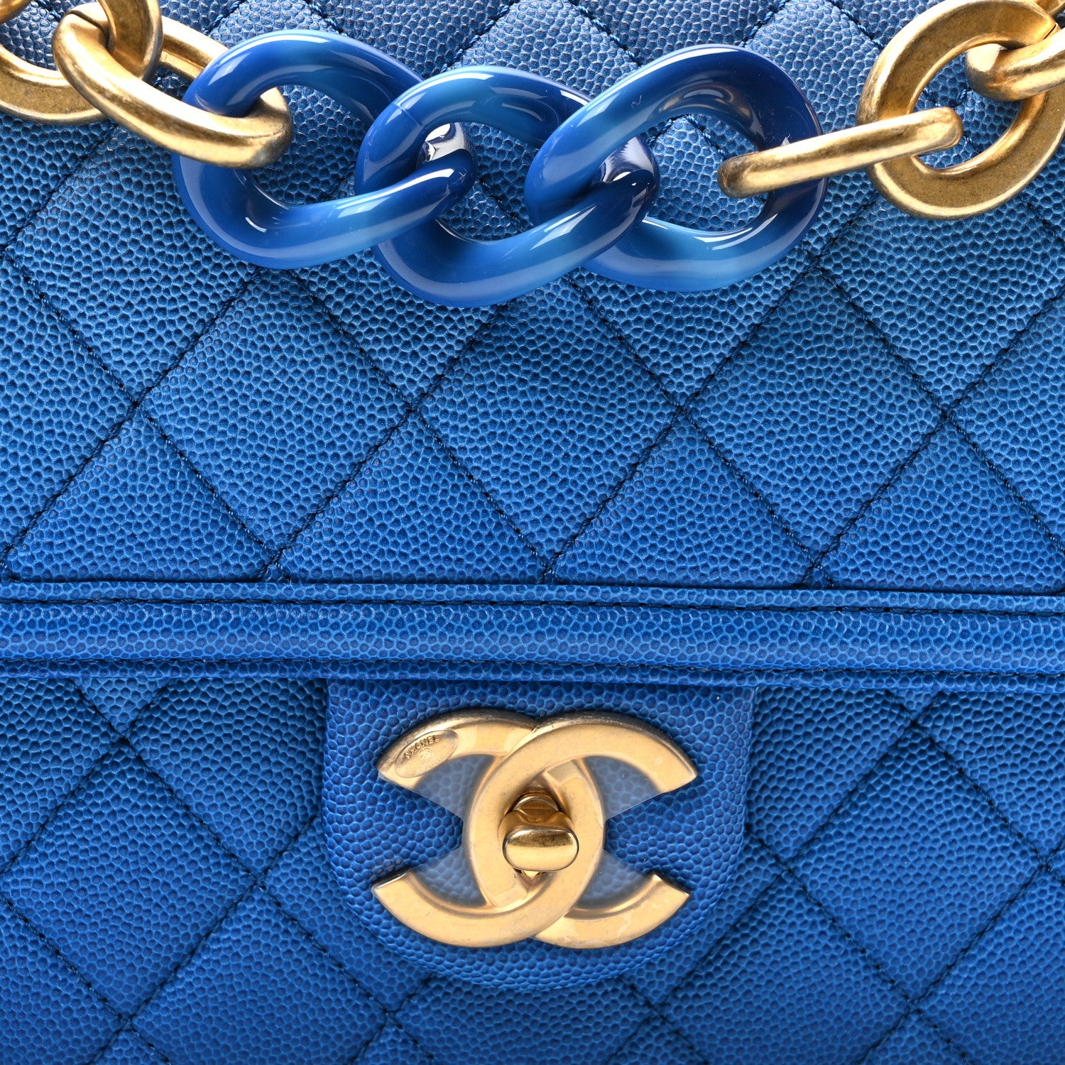 Chanel Caviar Quilted Medium Sunset On The Sea Flap Blue 7 of 10