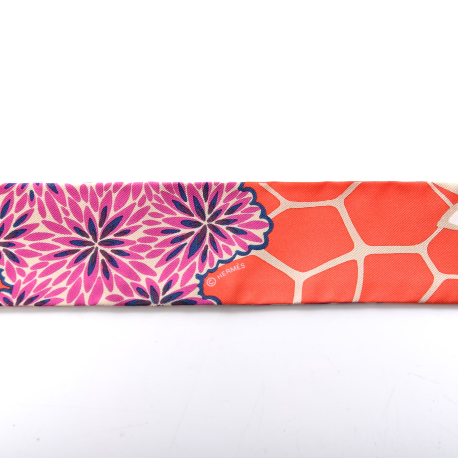 Hermes Silk The Three Graces Twilly Vermillion Fuchsia 4 of 4