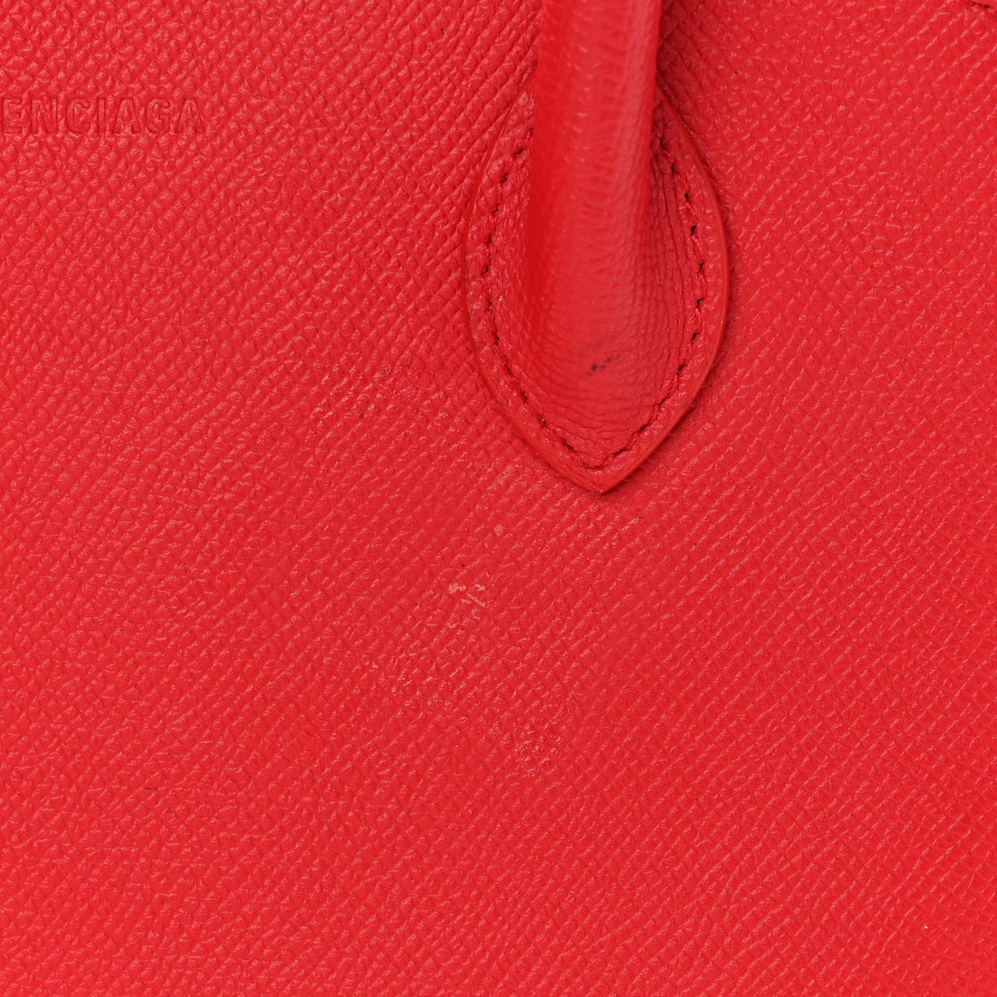 Grained Calfskin S Ville Top Handle Bag Rouge Coquelicot