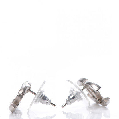 Chanel Crystal CC Earrings Silver 3 of 5