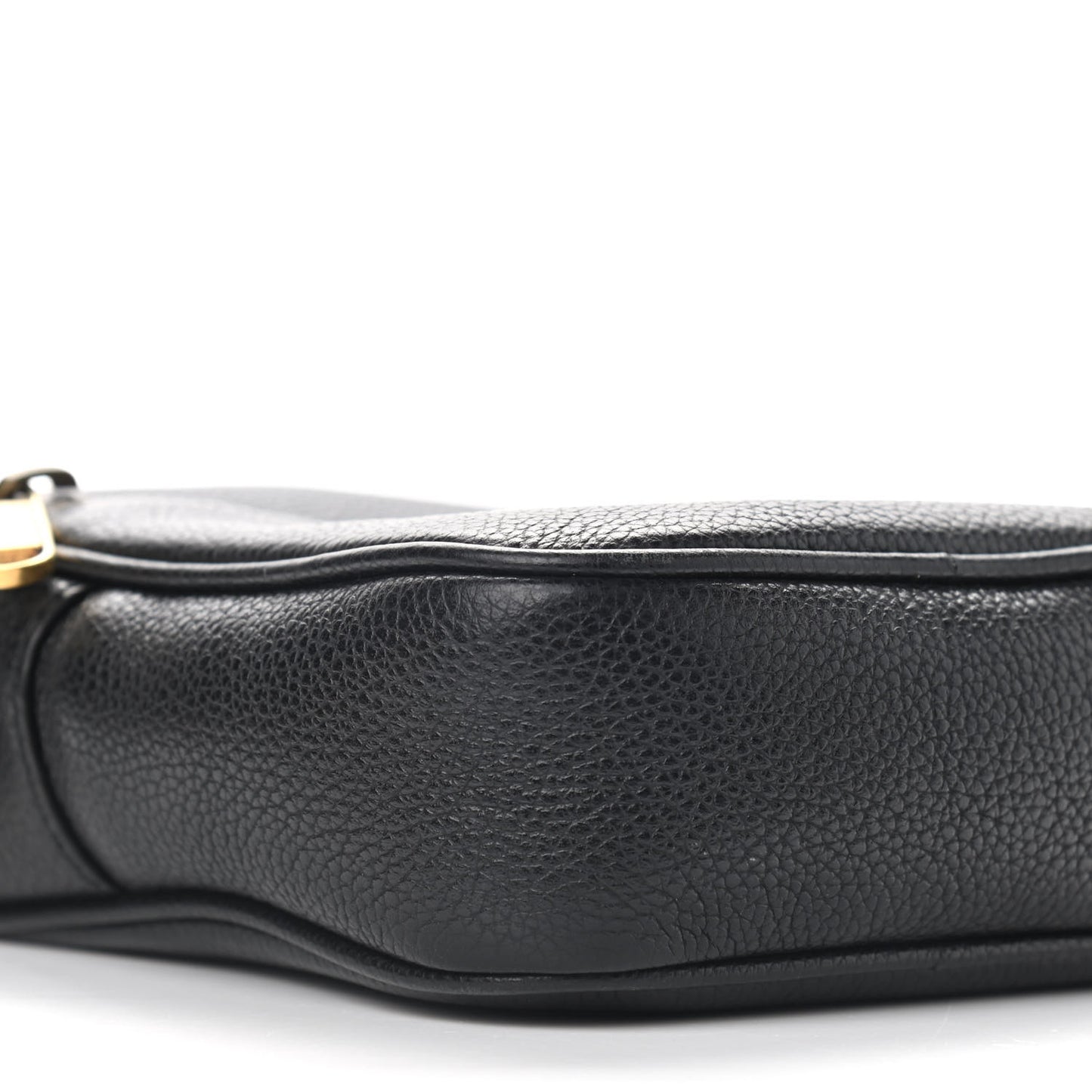 Grained Calfskin Mini Logo Messenger Bag Black
