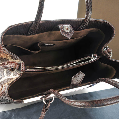 Fendi Python Medium 2Jours Tote Dark Brown 5 of 8