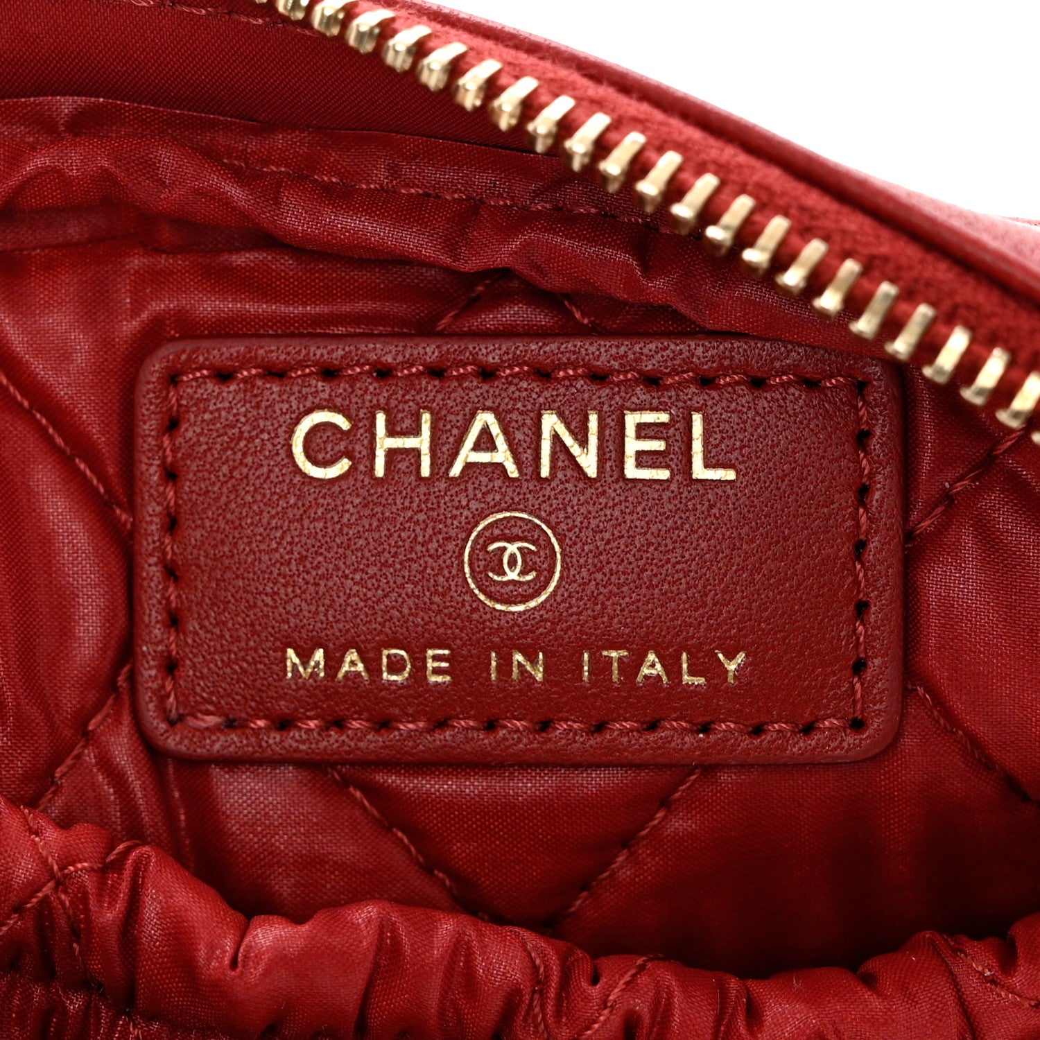 Chanel Lambskin Quilted Small Curvy Pouch Cosmetic Case Red 6 of 8