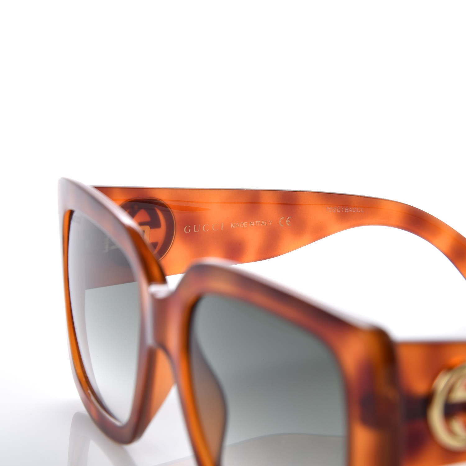 Gucci Acetate Square Frame Sunglasses GG0141S Tortoise 6 of 7