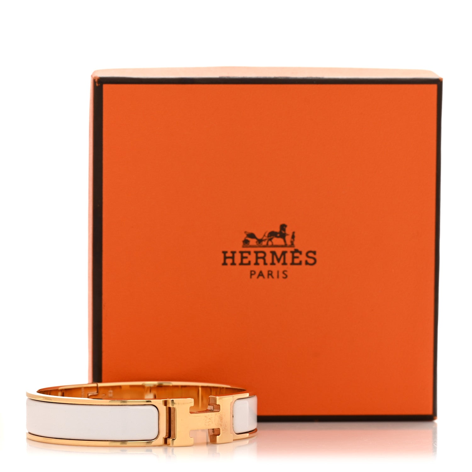 Hermes Enamel Narrow Clic Clac H Bracelet PM White 5 of 5