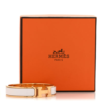 Hermes Enamel Narrow Clic Clac H Bracelet PM White 5 of 5