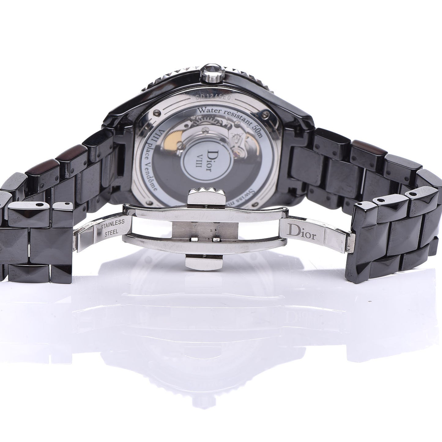 Stainless Steel Ceramic 38mm Dior VIII Automatic Watch Black