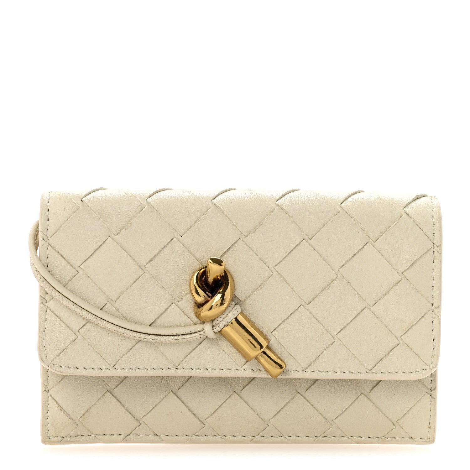 Bottega Veneta Nappa Intrecciato Andiamo Flap Card Case White 1 of 8