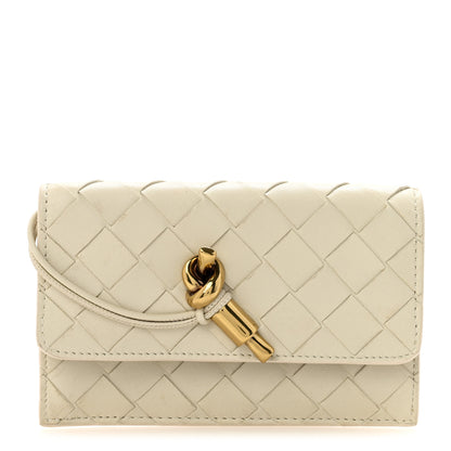 Bottega Veneta Nappa Intrecciato Andiamo Flap Card Case White 1 of 8