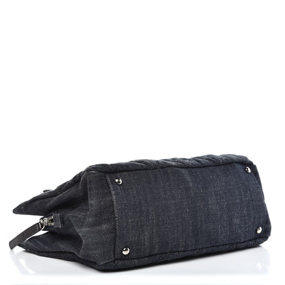 Chanel Denim Quilted Timeless Tote Dark Blue 4 of 11