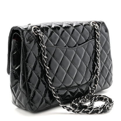 Chanel Crumpled Patent Quilted Medium Double Flap Black 3 of 11