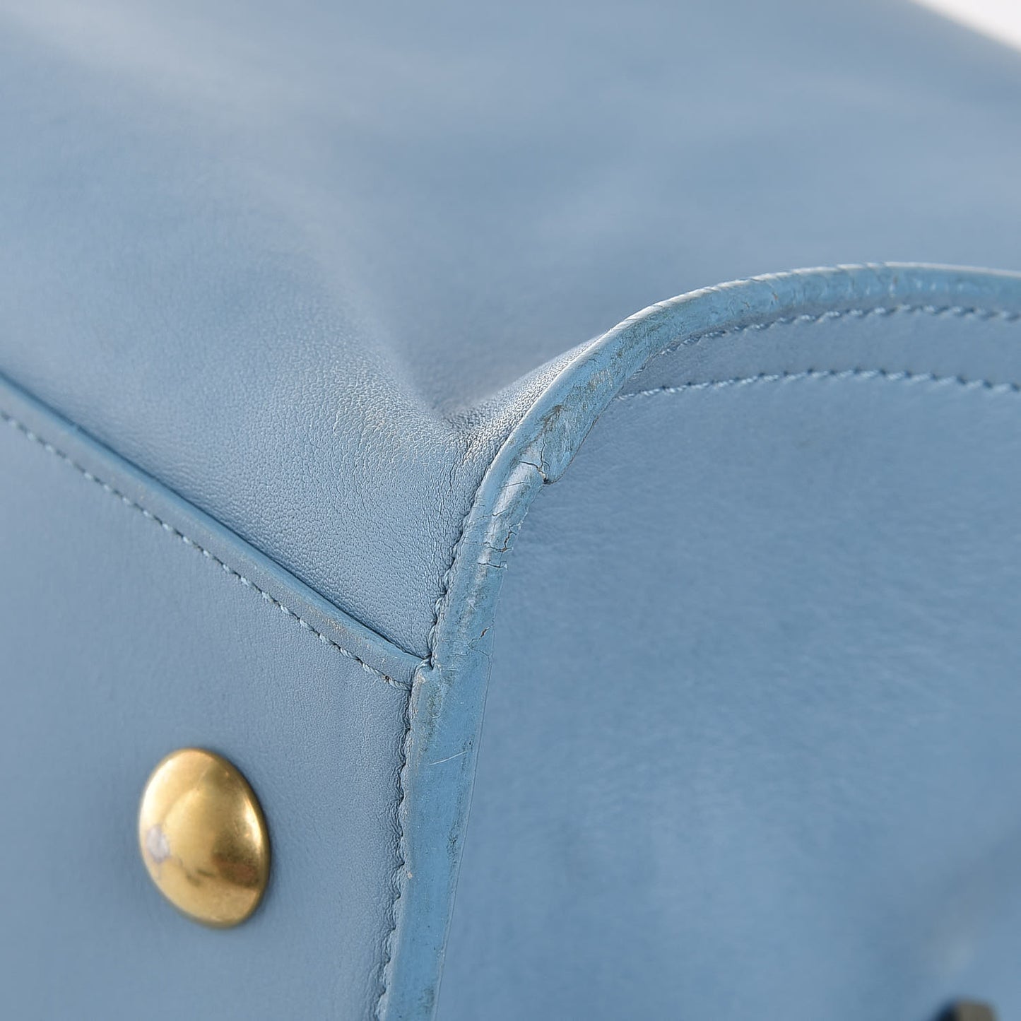 Calfskin Medium Classic Y Cabas Blue Glacier