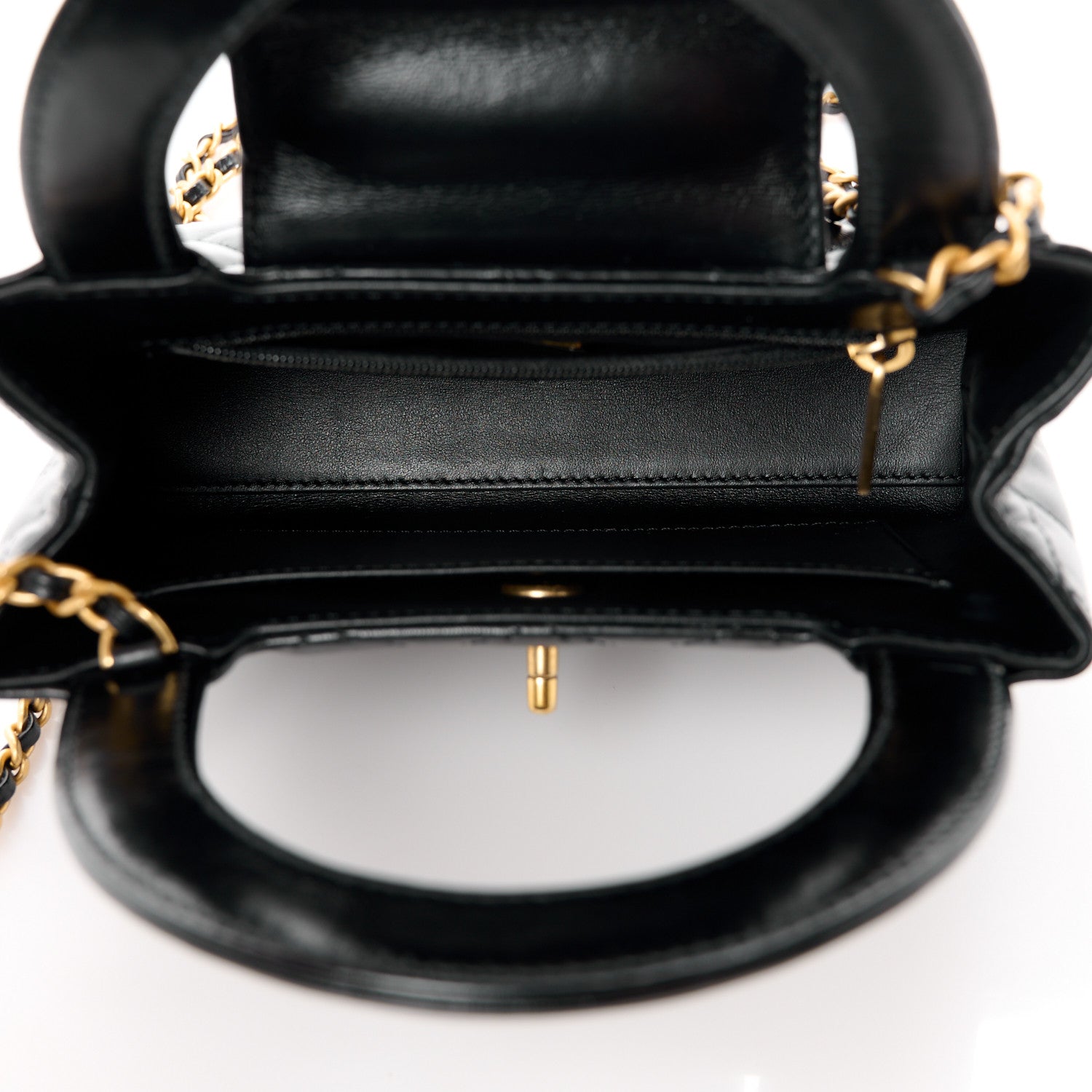 Chanel Shiny Aged Calfskin Quilted Nano Kelly Shopper Black 5 of 11