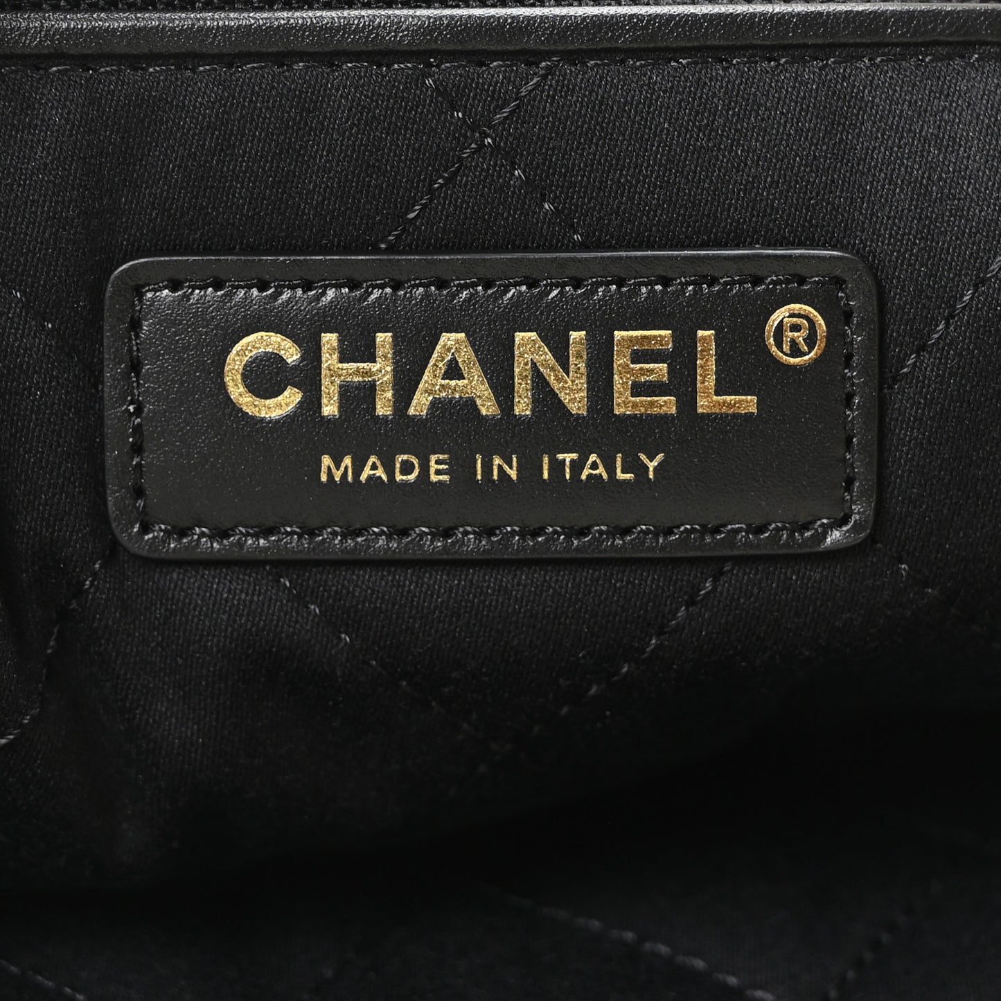 Shiny Calfskin Striped Small Chanel 22 Black White