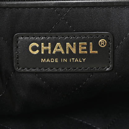 Chanel Shiny Calfskin Striped Small Chanel 22 Black White 7 of 11