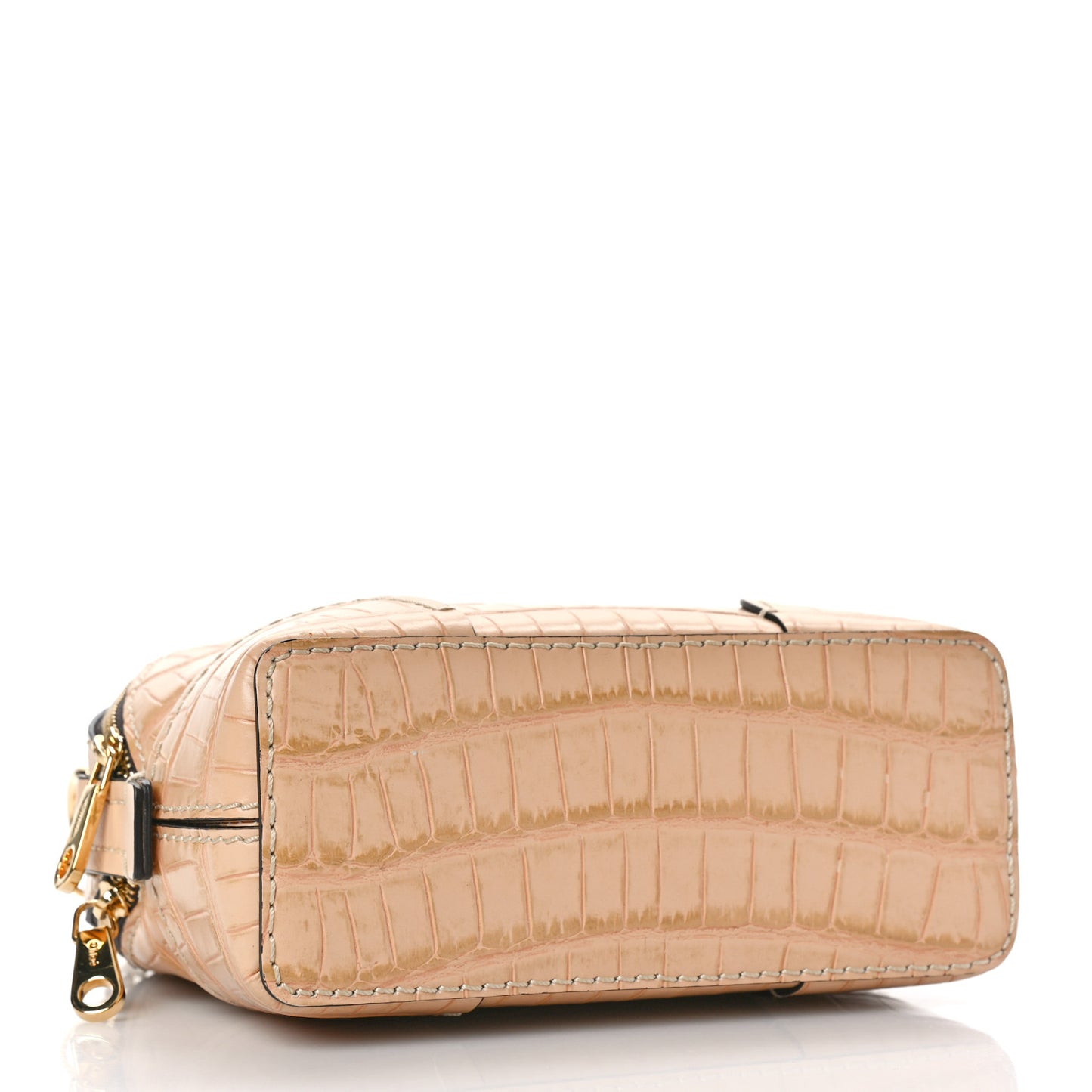 Calfskin Crocodile Embossed Mini Daria Sandy Beige