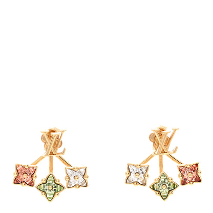 Louis Vuitton Metal Crystal Loulougram Earrings Multicolor 1 of 5