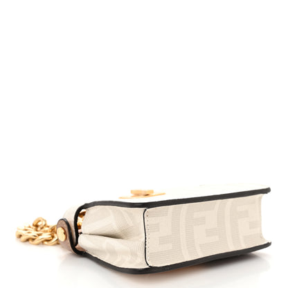 Fendi Glazed Fabric FF Bikini Girls Inlay Nano Peekaboo Maxi Handle Satchel Bianco Perla Multicolor 4 of 11