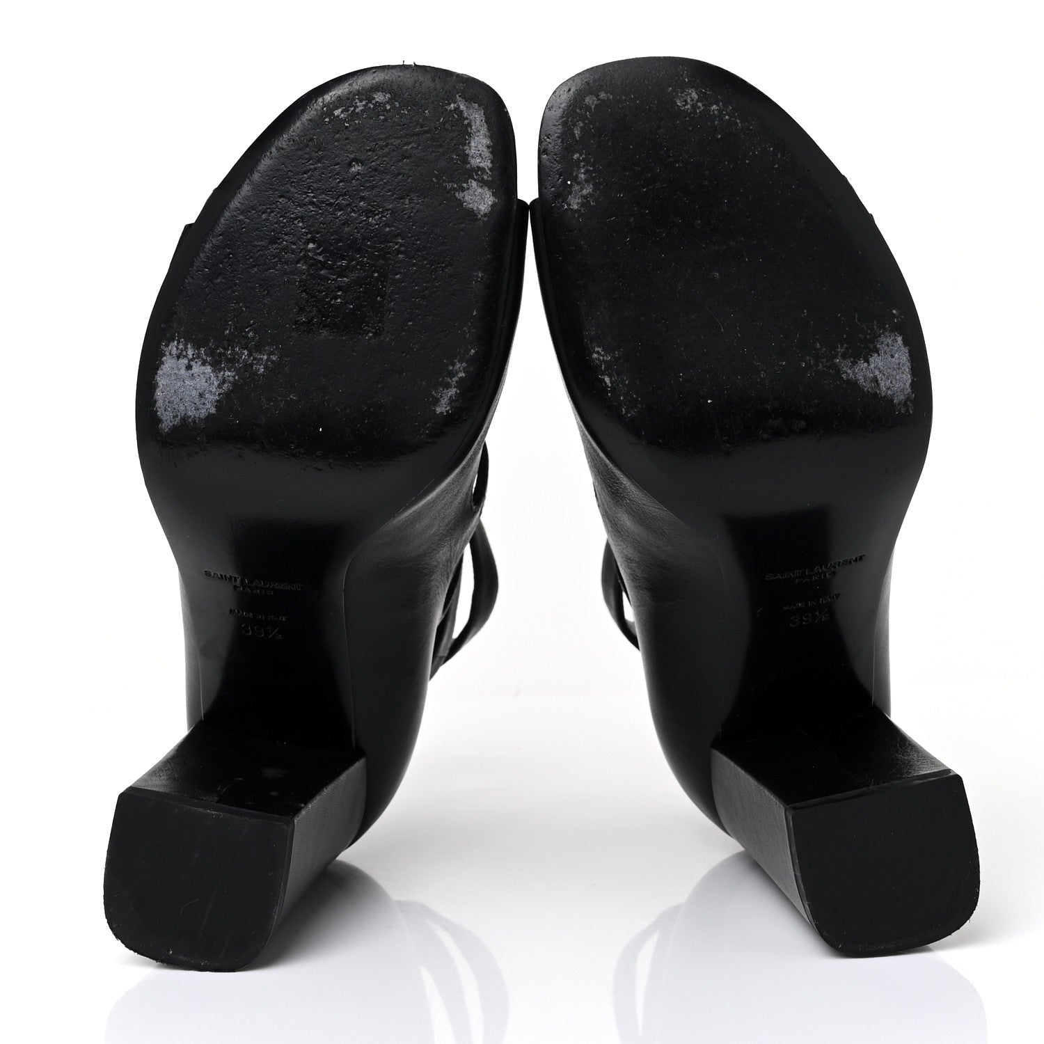 Saint Laurent Calfskin Babies 90 Multi Strap Sandal 39.5 Black 5 of 9