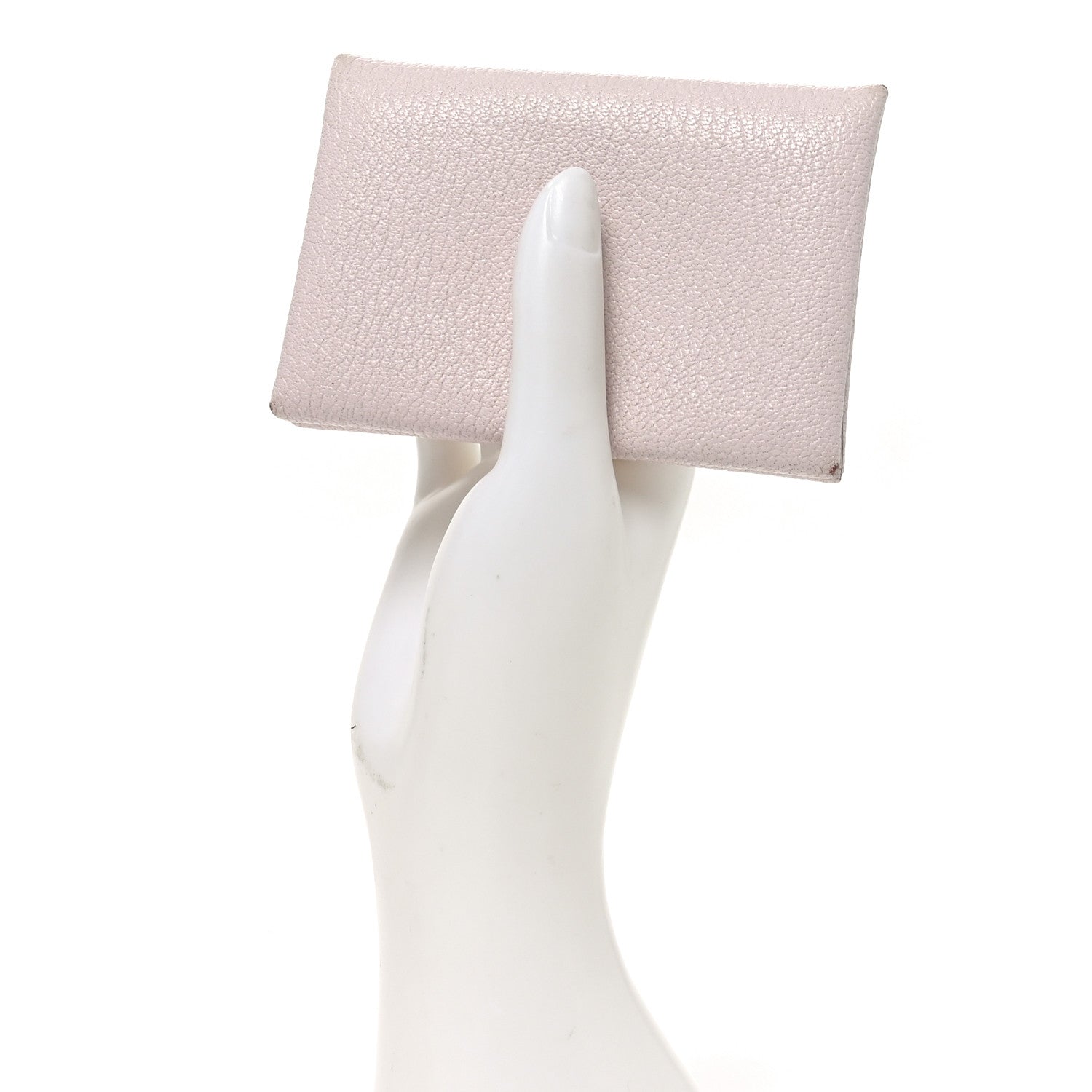 Hermes Chevre Mysore Calvi Duo Card Case Mauve Pale 2 of 8