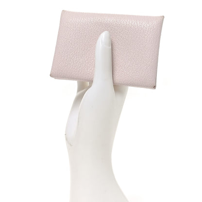 Hermes Chevre Mysore Calvi Duo Card Case Mauve Pale 2 of 8