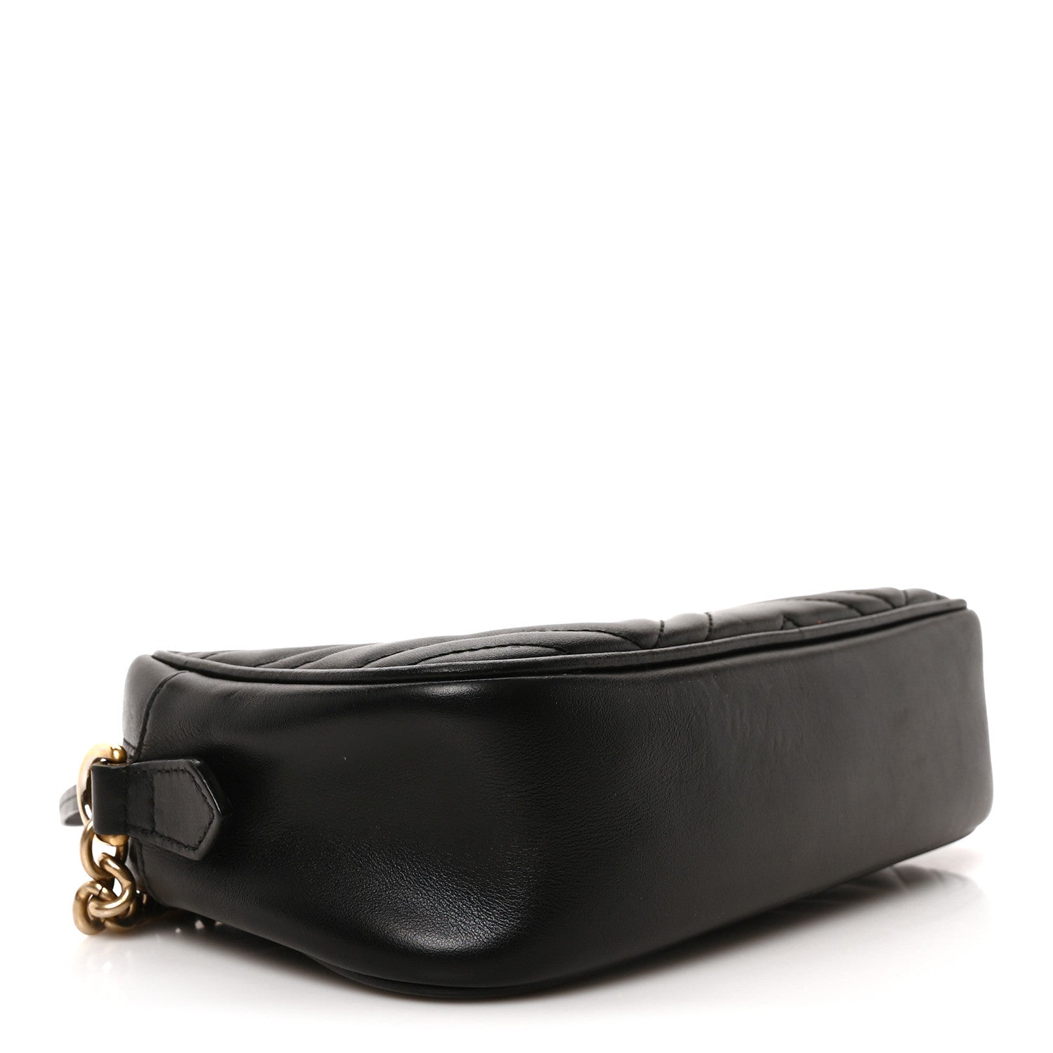 Gucci Calfskin Matelasse Small GG Marmont Chain Shoulder Bag Black 4 of 10