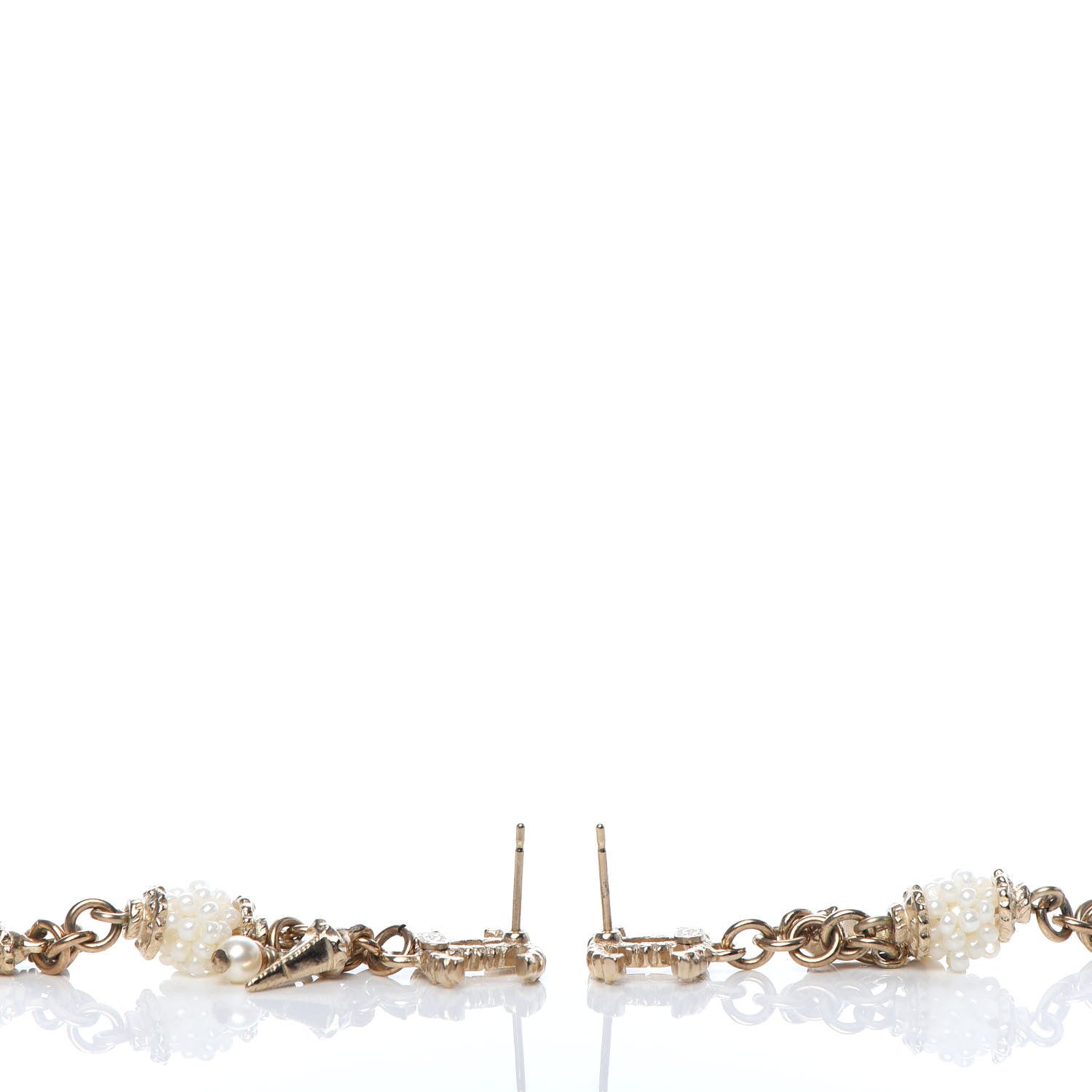 Chanel Pearl CC Drop Earrings Gold 3 of 4